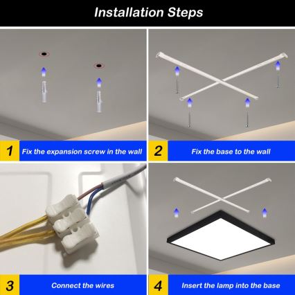 Brilagi - LED Kúpeľňové stropné svietidlo FRAME LED/50W/230V 60x60 cm 3000/4000/6000K IP44 čierna