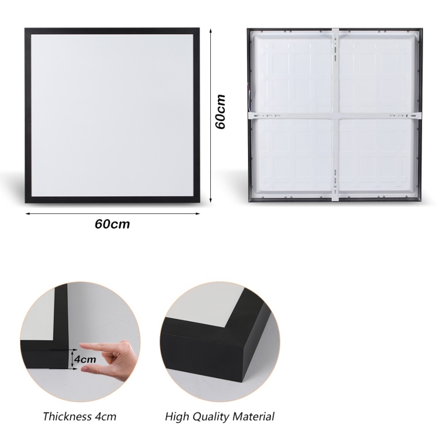 Brilagi - LED Kúpeľňové stropné svietidlo FRAME LED/50W/230V 60x60 cm 3000/4000/6000K IP44 čierna