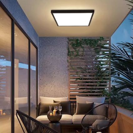 Brilagi - LED Kúpeľňové stropné svietidlo FRAME LED/50W/230V 60x60 cm 3000/4000/6000K IP44 čierna