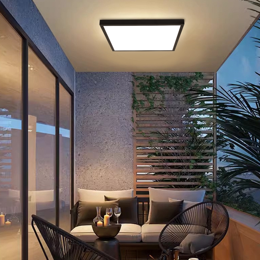 Brilagi - LED Kúpeľňové stropné svietidlo FRAME LED/50W/230V 60x60 cm 3000/4000/6000K IP44 čierna