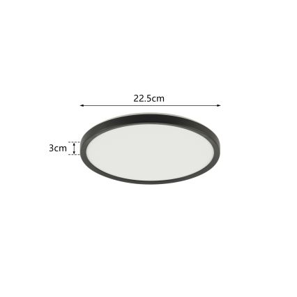 Brilagi - LED Kúpeľňové stropné svietidlo ULTRA SLIM LED/12W/230V pr. 22,5 cm čierna IP54