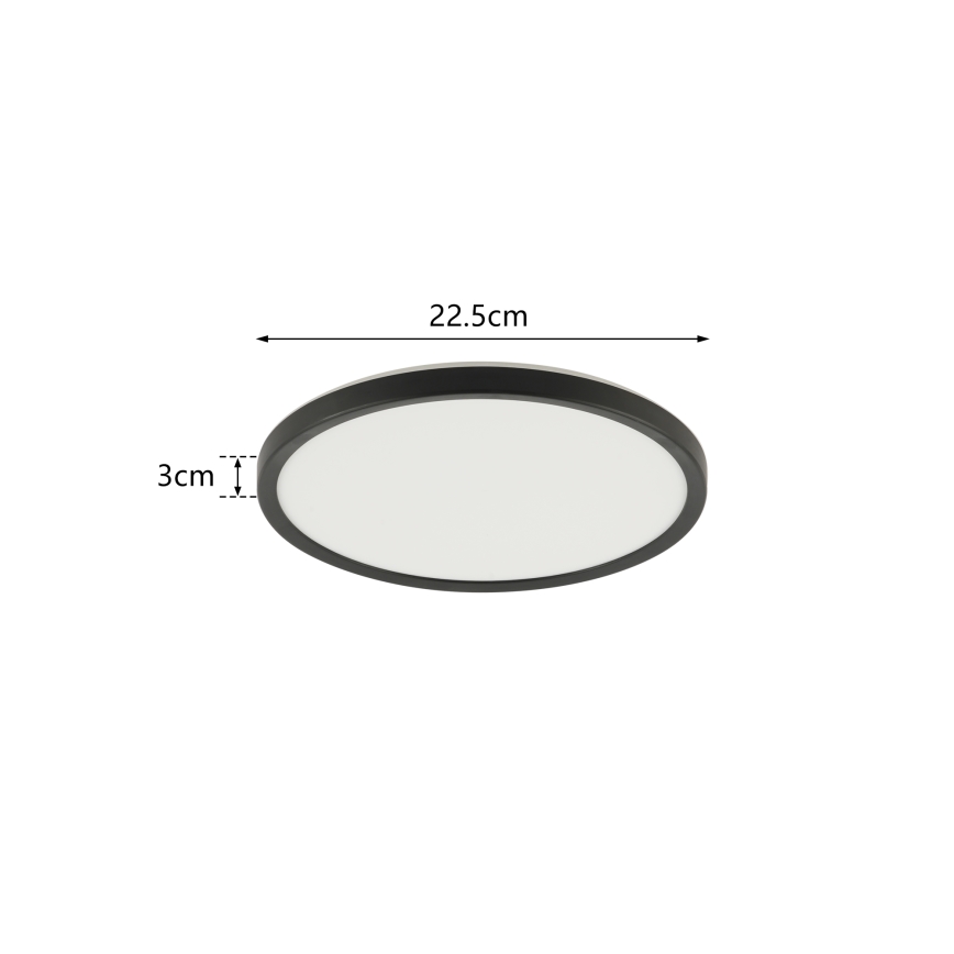 Brilagi - LED Kúpeľňové stropné svietidlo ULTRA SLIM LED/12W/230V pr. 22,5 cm čierna IP54