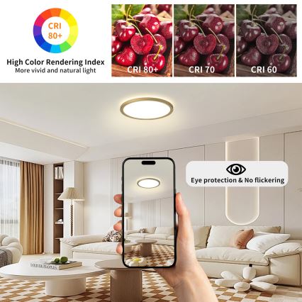Brilagi - LED kúpeľňové stropné svietidlo ULTRA SLIM LED/12W/230V Ø 22,5 cm zlaté IP54