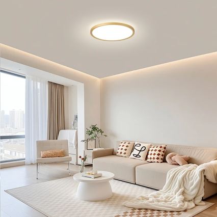 Brilagi - LED Kúpeľňové stropné svietidlo ULTRA SLIM LED/18W/230V priem. 30 cm zlaté IP54