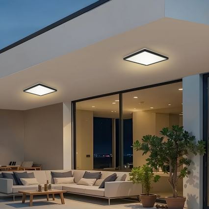 Brilagi - LED Kúpeľňové stropné svietidlo ULTRA SLIM LED/24W/230V 42x42 cm čierna IP54
