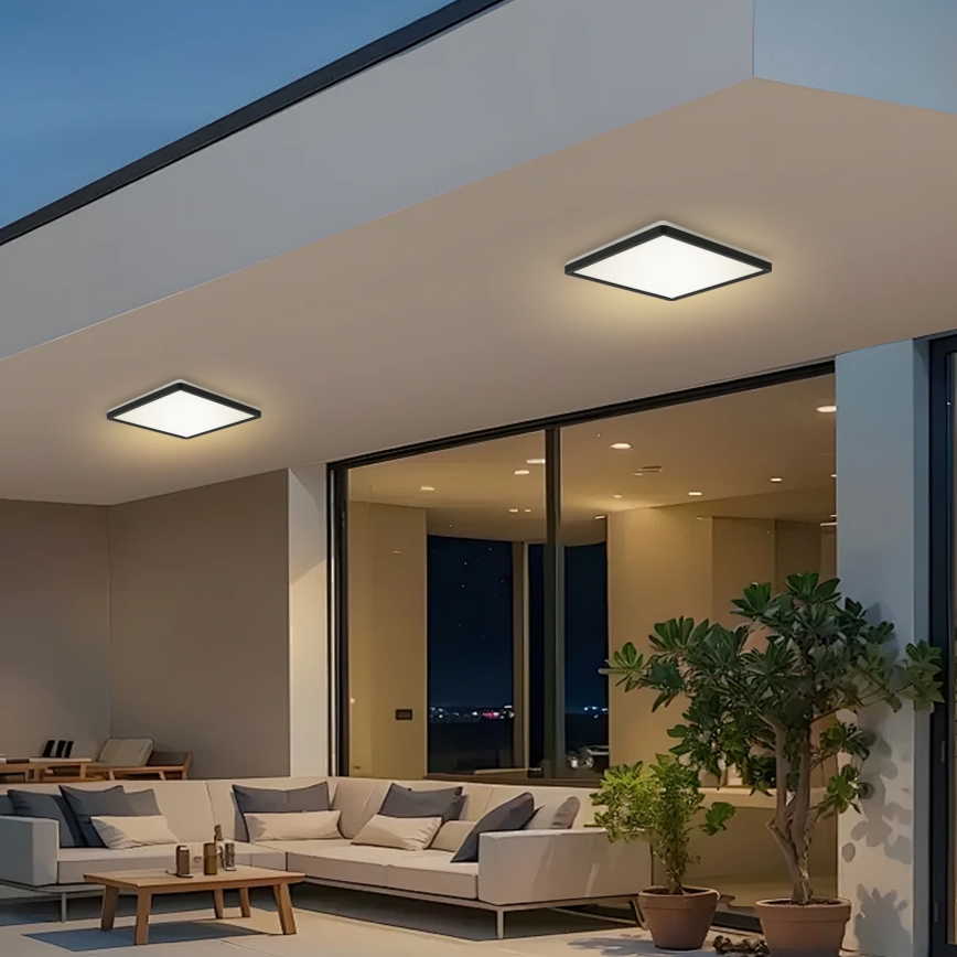 Brilagi - LED Kúpeľňové stropné svietidlo ULTRA SLIM LED/24W/230V 42x42 cm čierna IP54