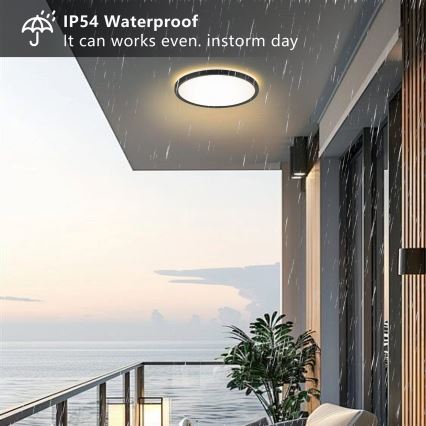 Brilagi - LED Kúpeľňové stropné svietidlo ULTRA SLIM LED/24W/230V pr. 42 cm čierna IP54