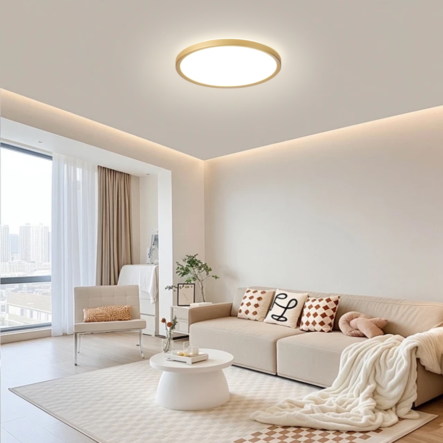 Brilagi - LED kúpeľňové stropné svietidlo ULTRA SLIM LED/24W/230V pr. 42 cm zlaté IP54