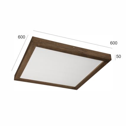 Brilagi - LED kúpeľňové stropné svietidlo WOODY FRAME LED/50W/230V 60x60 cm IP44 dub/orech