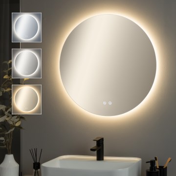 Brilagi - LED kúpeľňové vyhrievané zrkadlo DEMI PRO LED/20W/230V pr. 60 cm IP44 CRI 90 stmievateľné + CCT