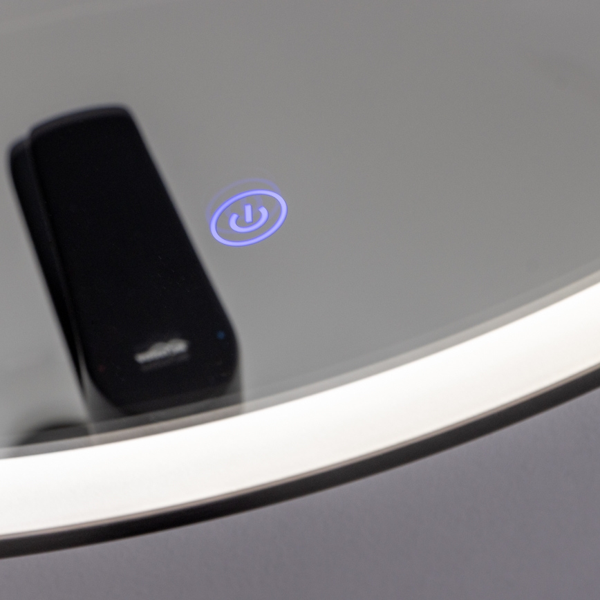 Brilagi - LED kúpeľňové zrkadlo ASTI LED/19W/230V pr. 60 cm čierne IP44 CRI 90 stmievateľné + CCT