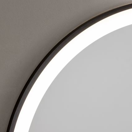 Brilagi - LED kúpeľňové zrkadlo ASTI LED/19W/230V pr. 60 cm čierne IP44 CRI 90 stmievateľné + CCT