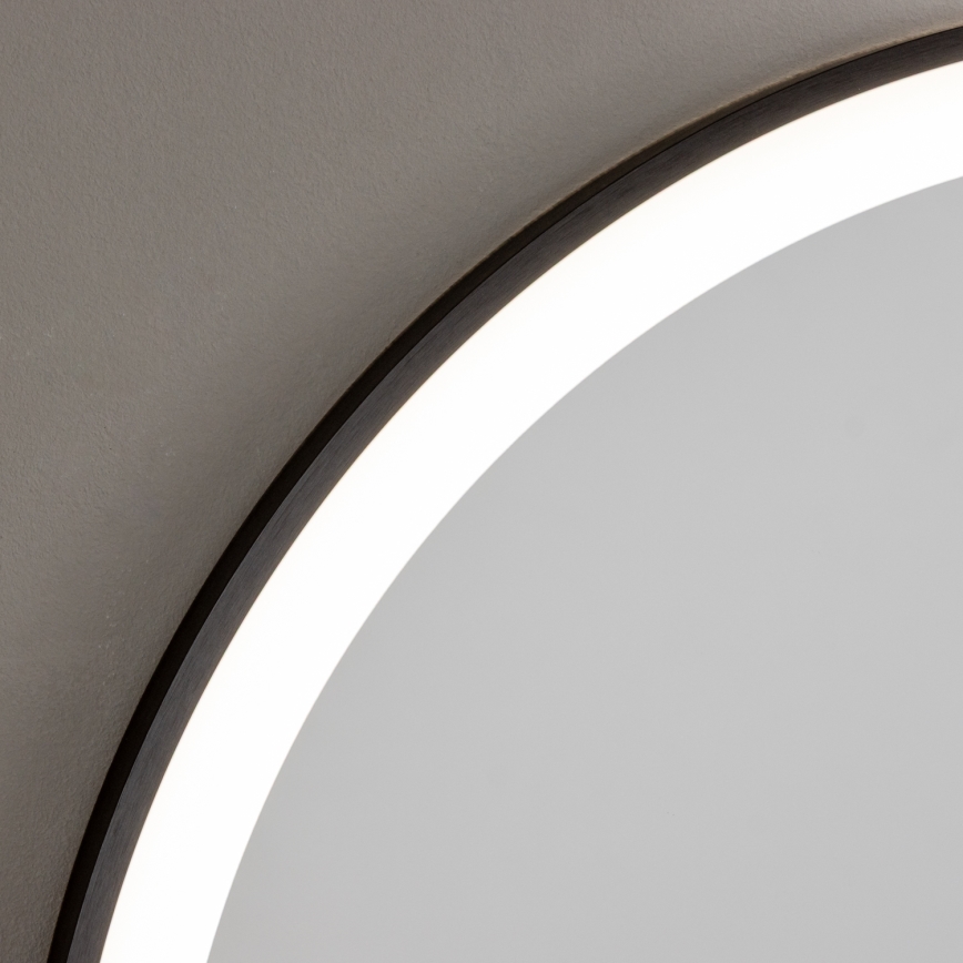 Brilagi - LED kúpeľňové zrkadlo ASTI LED/19W/230V pr. 60 cm čierne IP44 CRI 90 stmievateľné + CCT