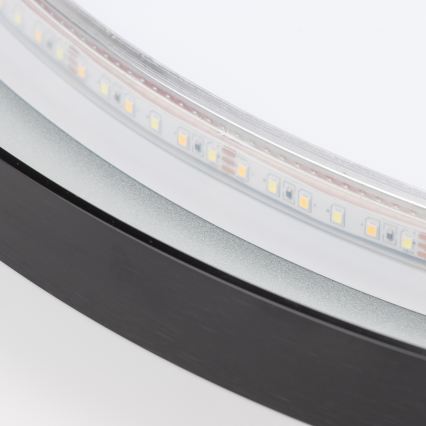 Brilagi - LED kúpeľňové zrkadlo ASTI LED/19W/230V pr. 60 cm čierne IP44 CRI 90 stmievateľné + CCT