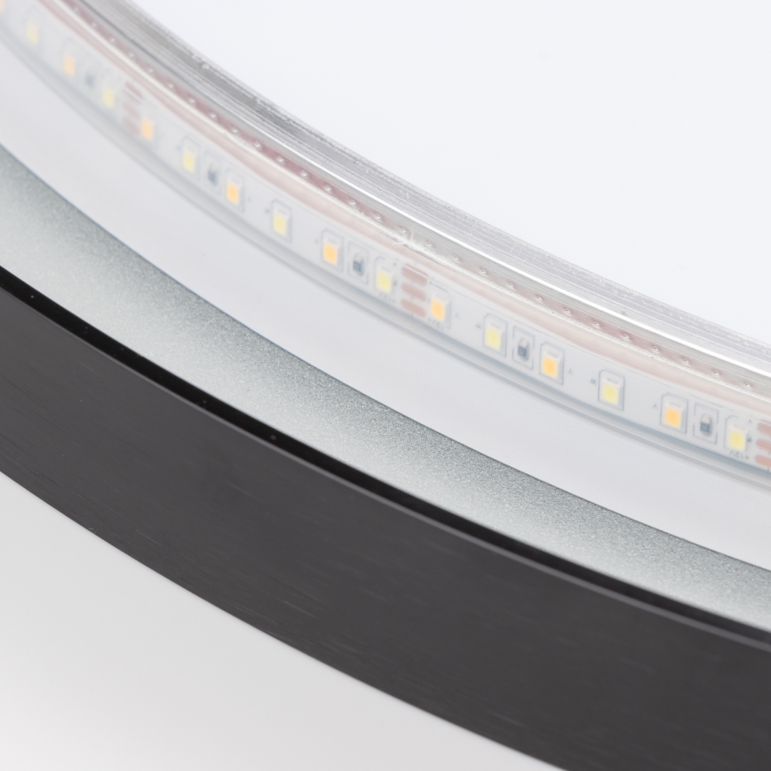 Brilagi - LED kúpeľňové zrkadlo ASTI LED/19W/230V pr. 60 cm čierne IP44 CRI 90 stmievateľné + CCT