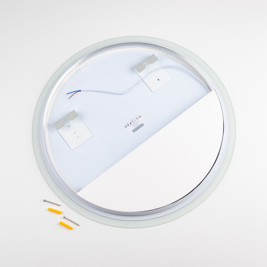 Brilagi - LED kúpeľňové zrkadlo BERNATE LED/19W/230V priemer 60 cm strieborné IP44 CRI 90 stmievateľné + CCT