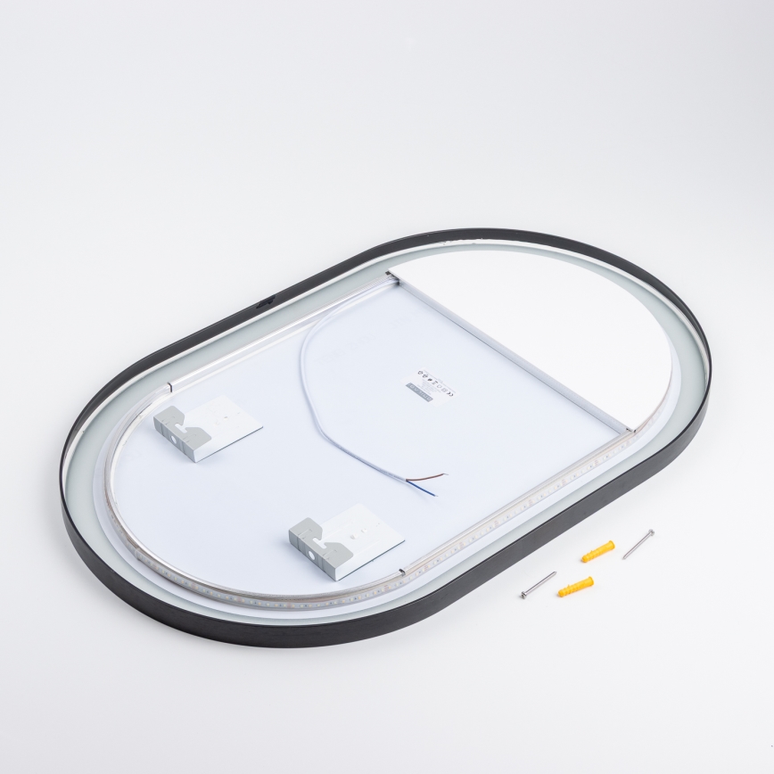 Brilagi - LED kúpeľňové zrkadlo CANZO LED/25W/230V 50x80 cm čierna IP44 CRI 90 stmievateľné + CCT