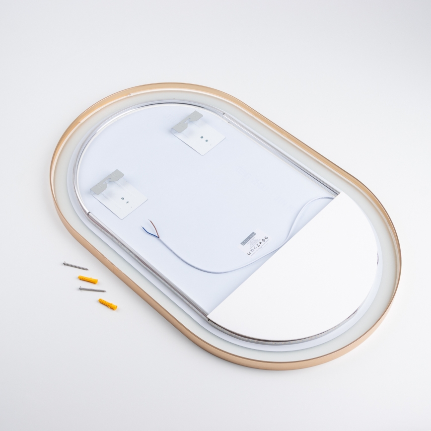 Brilagi - LED Kúpeľňové zrkadlo ERBA LED/25W/230V 50x80 cm zlaté IP44 CRI 90 stmievateľné + CCT