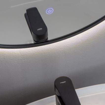 Brilagi - LED kúpeľňové zrkadlo NOVARA LED/19W/230V pr. 60 cm čierna IP44 CRI 90 stmievateľné + CCT