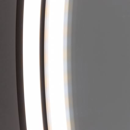 Brilagi - LED kúpeľňové zrkadlo PALANZO LED/19W/230V pr. 60 cm čierne IP44 CRI 90 stmievateľné + CCT