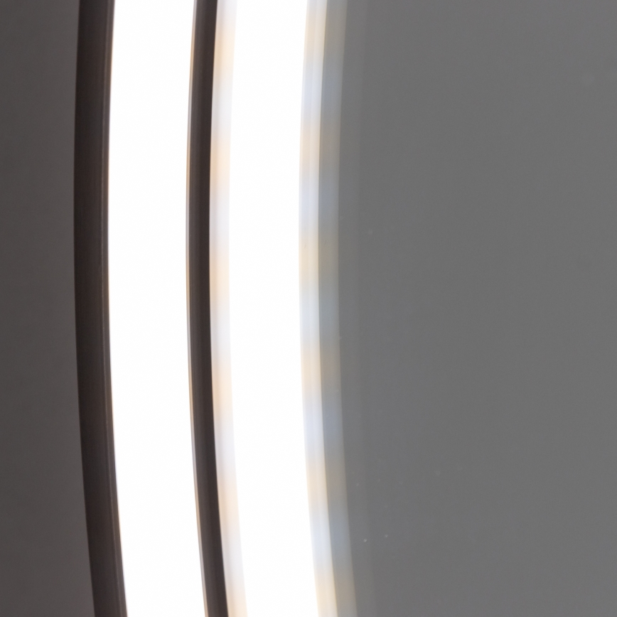 Brilagi - LED kúpeľňové zrkadlo PALANZO LED/19W/230V pr. 60 cm čierne IP44 CRI 90 stmievateľné + CCT