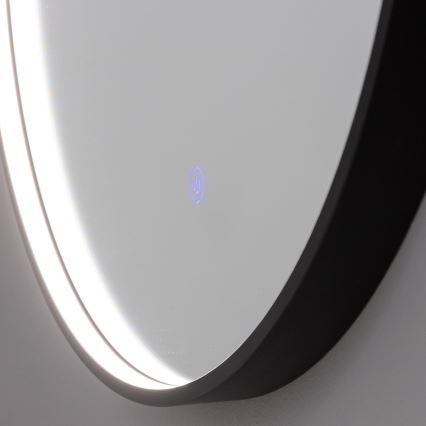 Brilagi - LED kúpeľňové zrkadlo PALANZO LED/19W/230V pr. 60 cm čierne IP44 CRI 90 stmievateľné + CCT