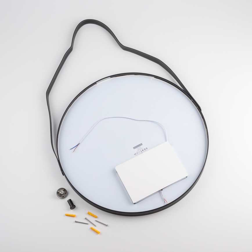 Brilagi - LED kúpeľňové zrkadlo PALANZO LED/19W/230V pr. 60 cm čierne IP44 CRI 90 stmievateľné + CCT