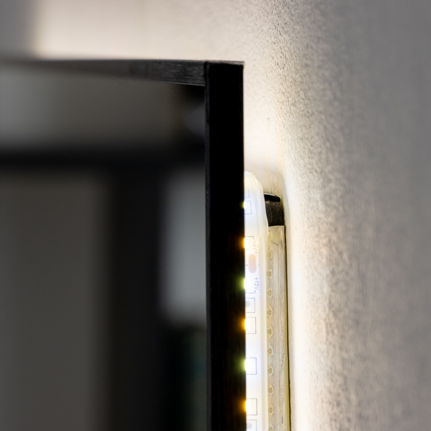 Brilagi - LED Kúpeľňové zrkadlo SUELLO LED/24W/230V 60x60 cm čierne IP44 CRI 90 stmievateľné + CCT