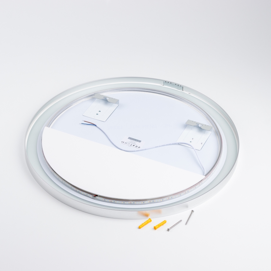 Brilagi - LED kúpeľňové zrkadlo TORINO LED/19W/230V pr. 60 cm strieborné IP44 CRI 90 stmievateľné + CCT