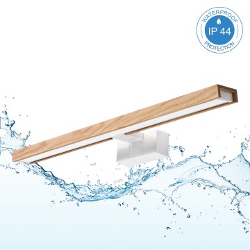 Brilagi - LED kúpeľňové zrkadlové osvetlenie 3v1 WOODY MIRROR LED/12W/230V 60 cm IP44 biela/dub