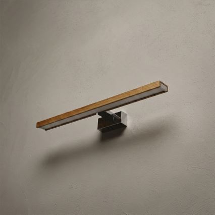 Brilagi - LED kúpeľňové osvetlenie zrkadla WOODY MIRROR 3v1 LED/12W/230V 60 cm IP44 lesklý chróm/dub