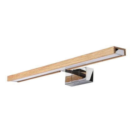 Brilagi - LED kúpeľňové osvetlenie zrkadla WOODY MIRROR 3v1 LED/12W/230V 60 cm IP44 lesklý chróm/dub