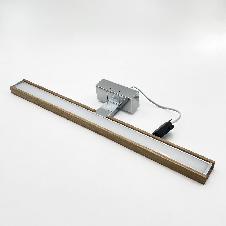 Brilagi - LED kúpeľňové osvetlenie zrkadla WOODY MIRROR 3v1 LED/12W/230V 60 cm IP44 lesklý chróm/dub