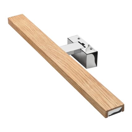 Brilagi - LED kúpeľňové osvetlenie zrkadla WOODY MIRROR 3v1 LED/12W/230V 60 cm IP44 lesklý chróm/dub