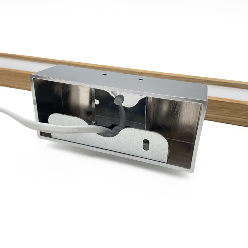 Brilagi - LED kúpeľňové osvetlenie zrkadla WOODY MIRROR 3v1 LED/12W/230V 60 cm IP44 lesklý chróm/dub
