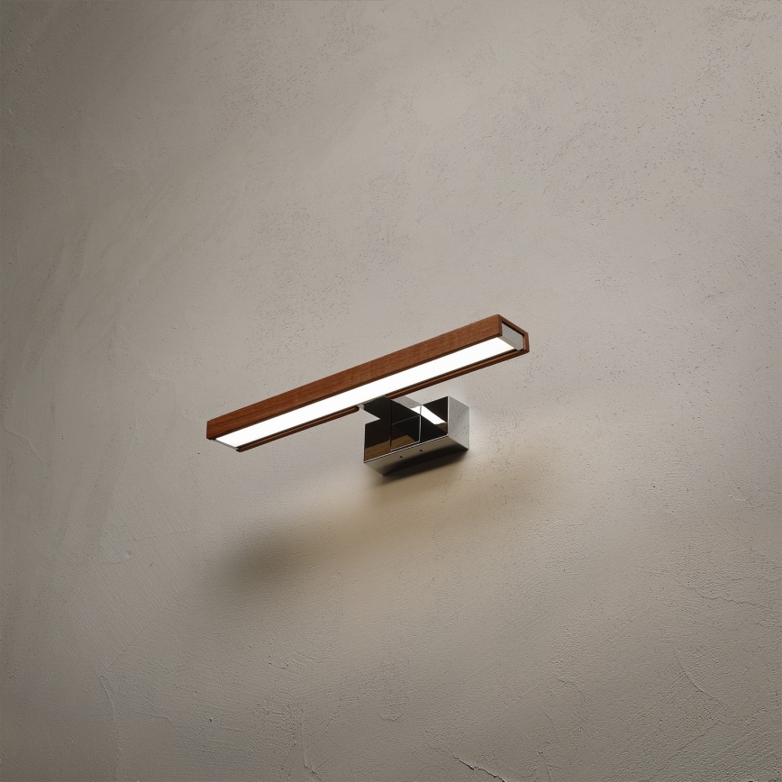 Brilagi - LED kúpeľňové osvetlenie zrkadla WOODY MIRROR 3v1 LED/8W/230V 40 cm IP44 lesklý chróm/dub čerešňa