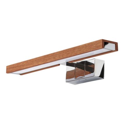 Brilagi - LED kúpeľňové osvetlenie zrkadla WOODY MIRROR 3v1 LED/8W/230V 40 cm IP44 lesklý chróm/dub čerešňa