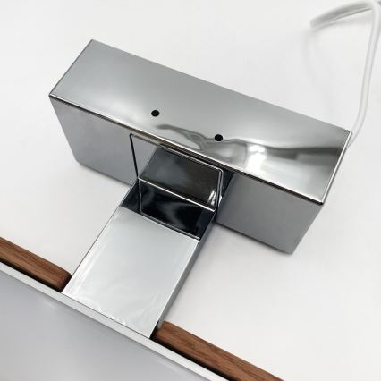 Brilagi - LED kúpeľňové osvetlenie zrkadla WOODY MIRROR 3v1 LED/8W/230V 40 cm IP44 lesklý chróm/dub čerešňa