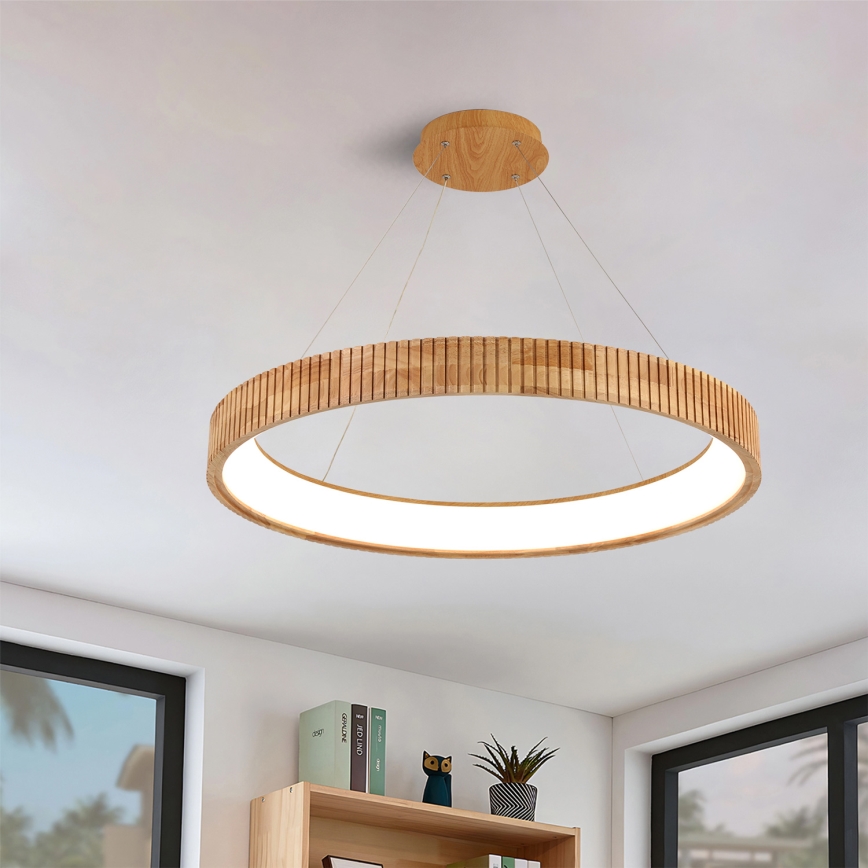 Brilagi - LED luster na lanku FALCON WOOD MODERN LED/60W/230V 3000/4000/6000K pr. 80 cm drevo