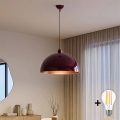 BRILAGI - LED luster METALO na lane 1xE27/40W/230V pr. 40 cm bordová/medená