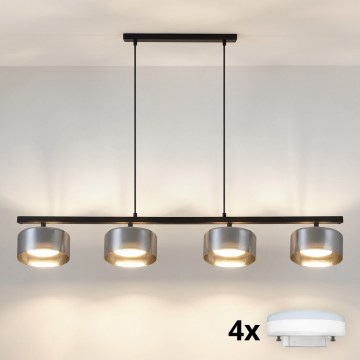 Brilagi - LED Luster na lane AURA LUX 4xGX53/30W/230V čierna/dymová