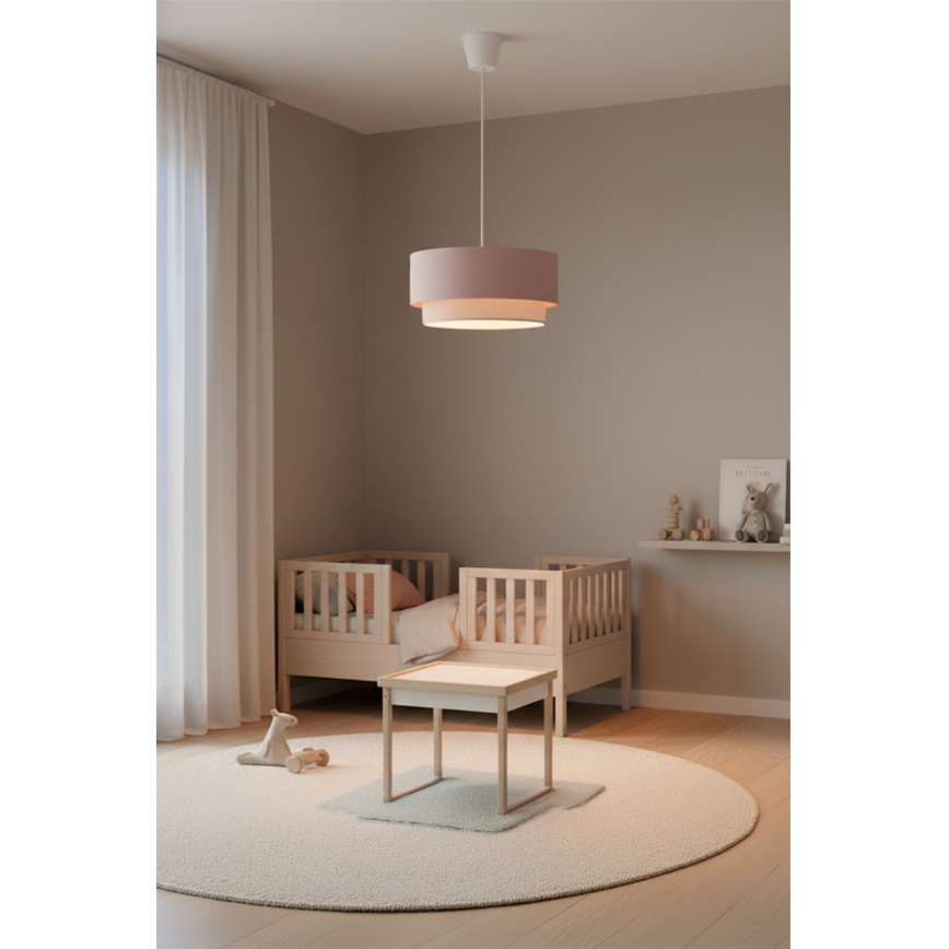 Brilagi - LED luster na lane BOHO BOBO 1xE27/60W/230V pr. 40 cm ružová/krémová