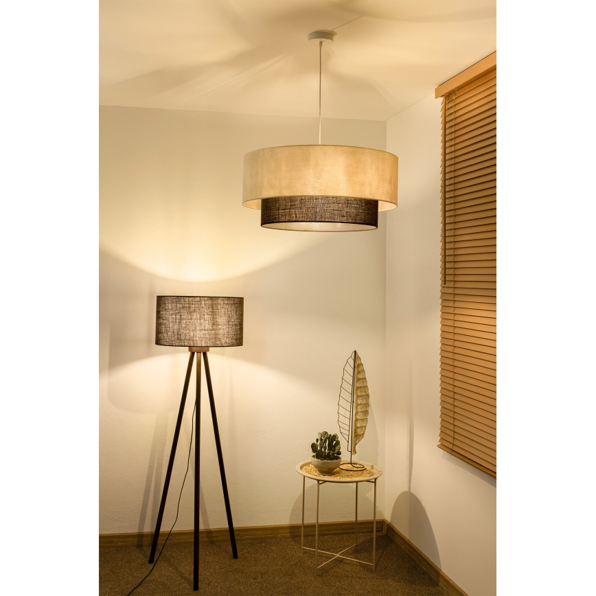Brilagi - LED luster na lane BOHO STYLE 3xE27/15W/230V pr. 60 cm krémová/hnedá