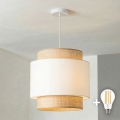 Brilagi - LED luster na lane CERIA, 1xE27/40W/230V, priemer 40 cm, béžová/biela