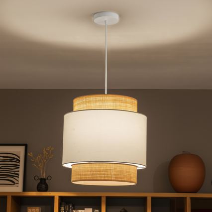 Brilagi - LED luster na lane CERIA, 1xE27/40W/230V, priemer 40 cm, béžová/biela