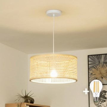 Brilagi - LED luster na lane CERIA BOHO 1xE27/40W/230V priemer 40 cm bambus