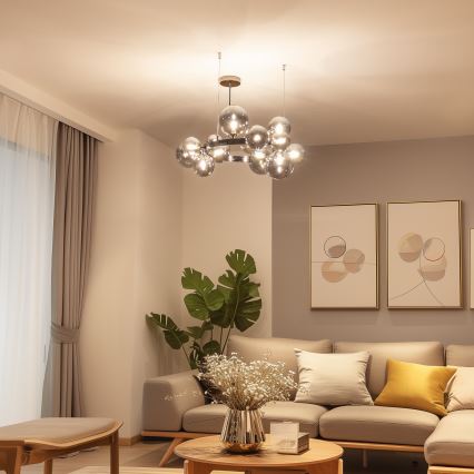 Brilagi - LED luster na lane MILLA 15xG9/3W/230V čierny chróm/dymové