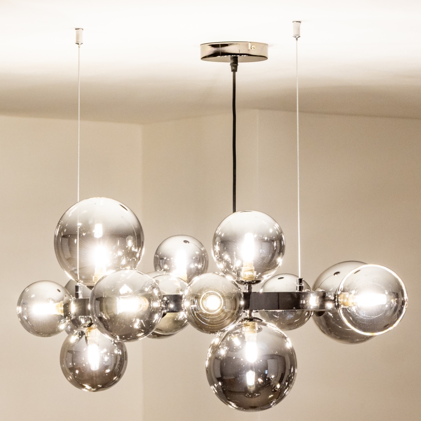 Brilagi - LED luster na lane MILLA 15xG9/3W/230V čierny chróm/dymové