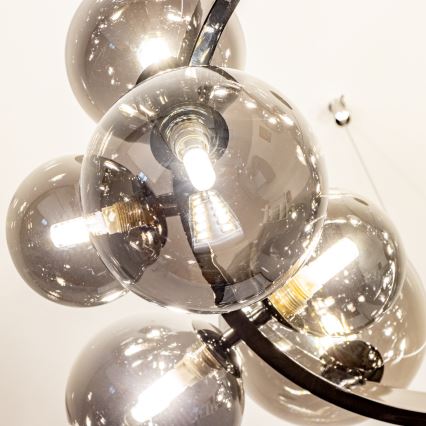 Brilagi - LED luster na lane MILLA 15xG9/3W/230V čierny chróm/dymové