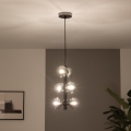 Brilagi - LED luster na lane MILLA 6xG9/3W/230V čierny chróm/dymové sklo